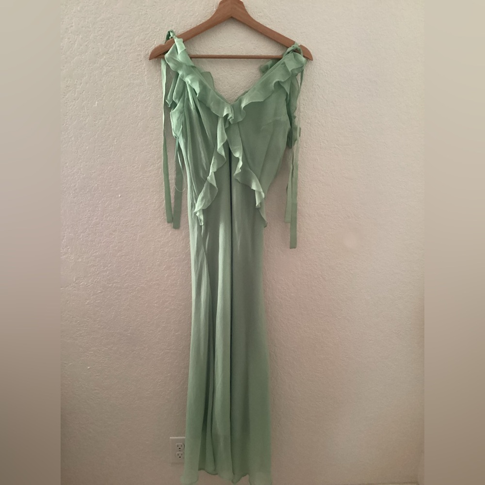 Christian Lacroix Green Matcha Spring Summer Midi Dress